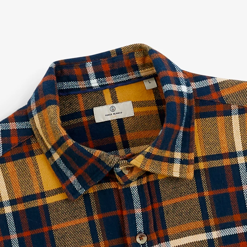 Surchemise chevron carreaux tartan jaune moutarde SBPLAY