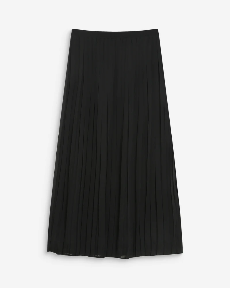 Jupe longue plissée fluide noir Walina
