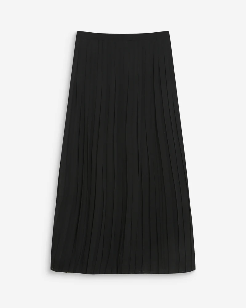 Jupe longue plissée fluide noir Walina