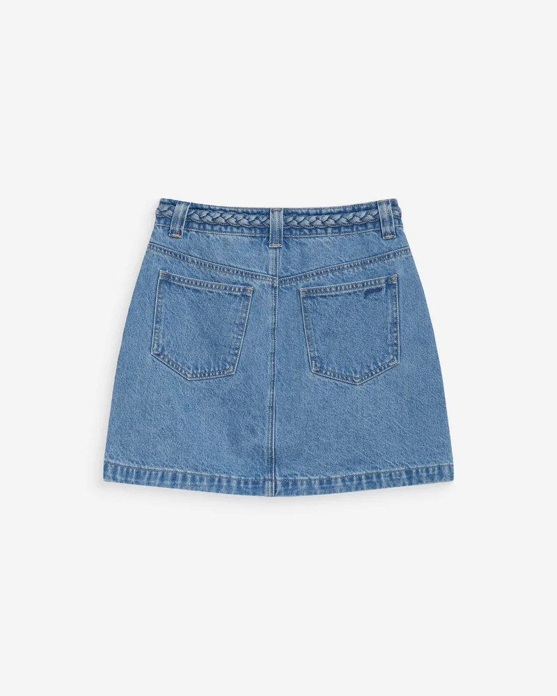 Jupe courte en jean taille haute lightblue Whitney