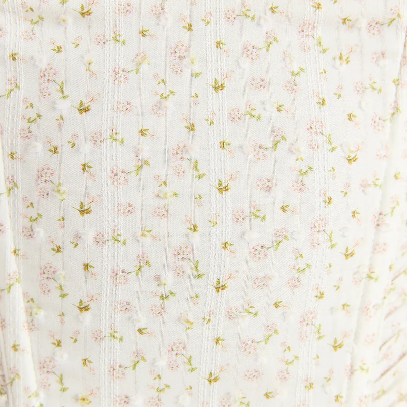 Top Corset Froncé - Crème Florale