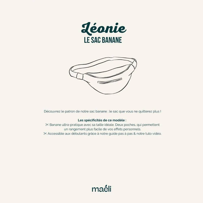 PATRON DE COUTURE PDF | Sac Banane Léonie | Maéli Paris | FRANÇAIS SEULEMENT | A4 SEULEMENT