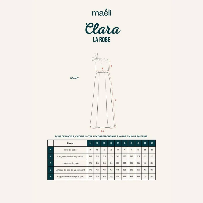 PATRON DE COUTURE PDF | Robe, Haut & Jupe Longue Clara | Maéli Paris | FRANÇAIS SEULEMENT