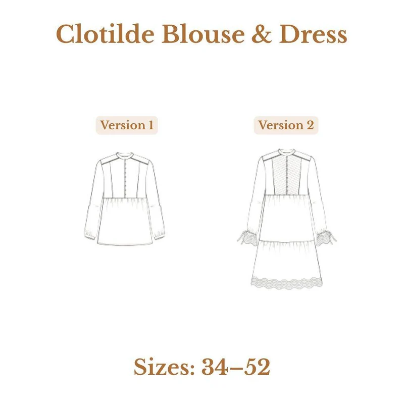 PATRON DE COUTURE PDF | Blouse & Robe Clotilde | Maéli Paris | BILINGUE (FR / EN)