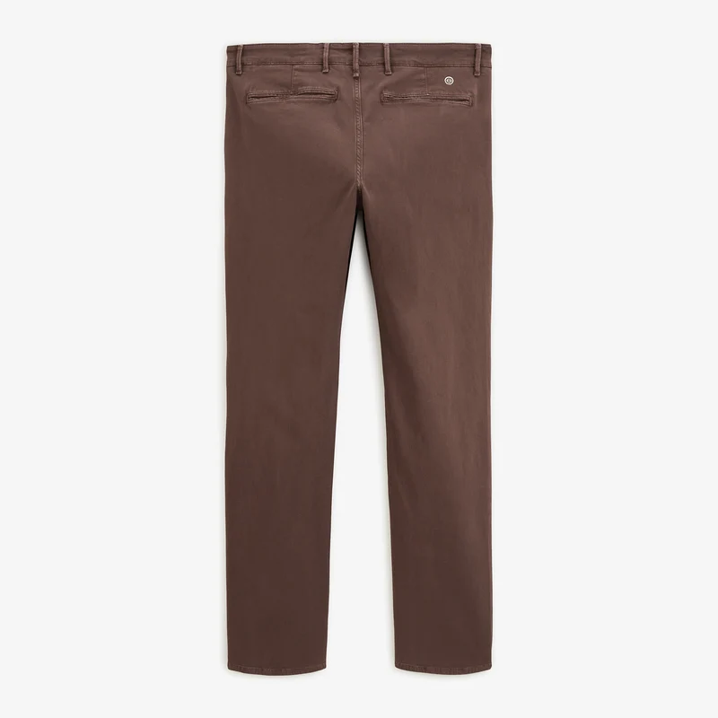 Pantalon coupe confort coton stretch marron 702