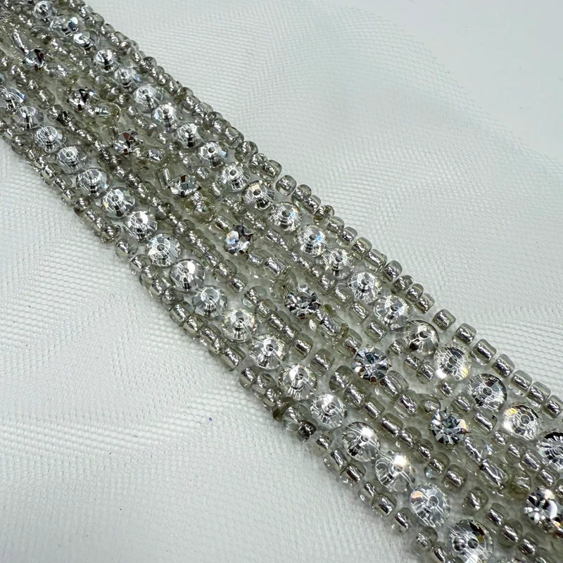 Galon Brodé, Perles Strass - Perlata