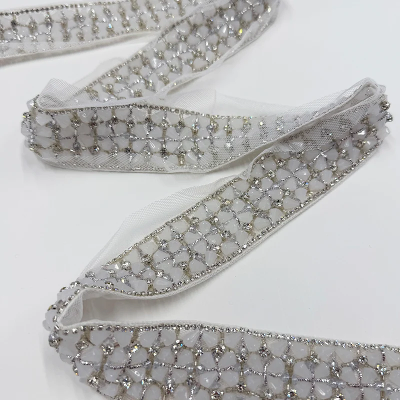 Galon Brodé, Perles Strass - Ento