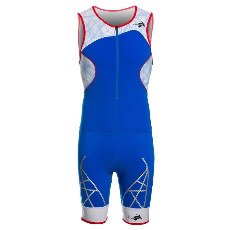 Femme Spider LD1 : Tenue de triathlon longue distance royal red Promo