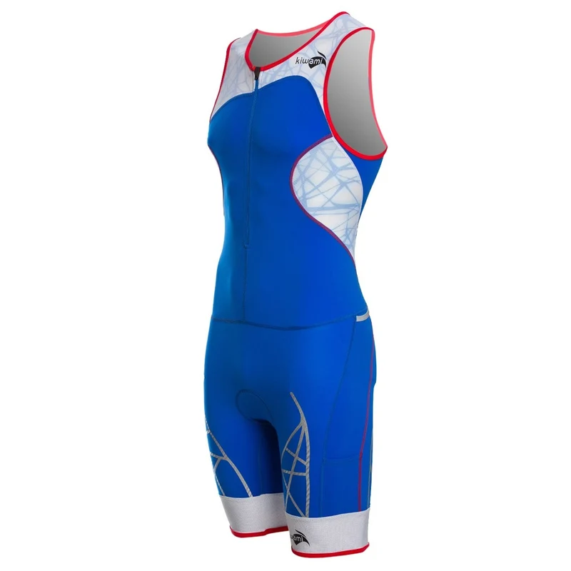 Femme Spider LD1 : Tenue de triathlon longue distance royal red Promo