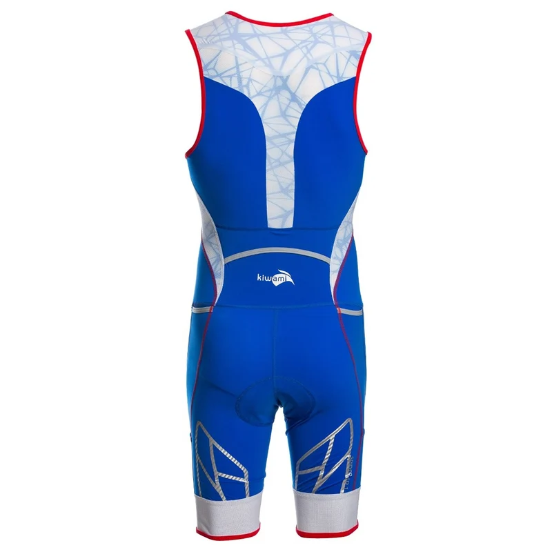 Femme Spider LD1 : Tenue de triathlon longue distance royal red Promo