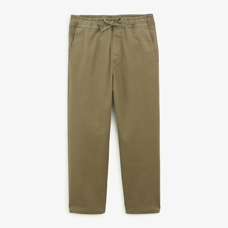 Chino 734 garçon avec taille élastiquée vert militaire coupe droite confort