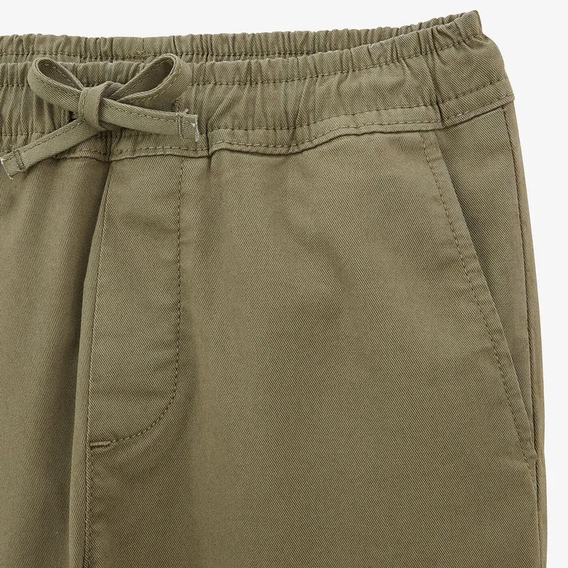 Chino 734 garçon avec taille élastiquée vert militaire coupe droite confort