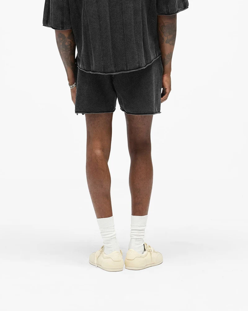 Knitted Varsity Shorts - Vintage Grey
