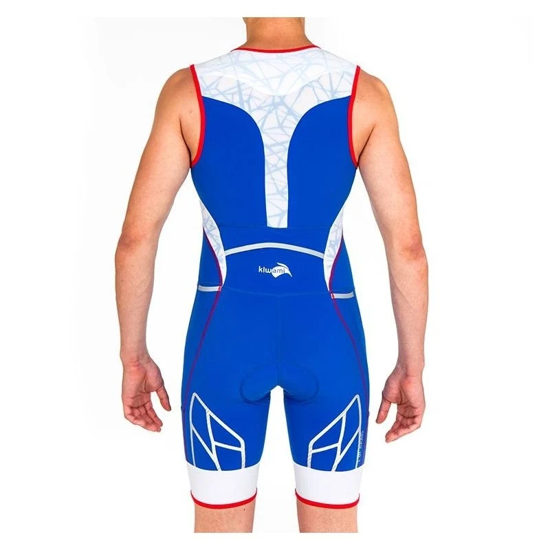 Homme Spider LD1 : Tenue de triathlon longue distance royal red Promo