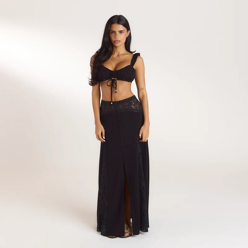 Bralette avec Fronces - Noir