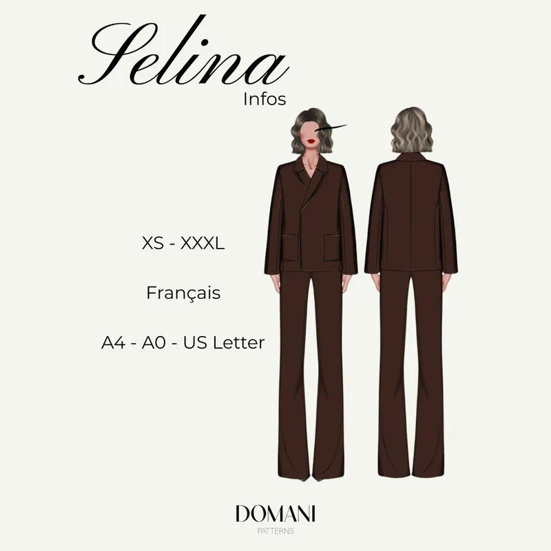 PATRON DE COUTURE PDF | Blazer Selina | Domani Patterns | FRANÇAIS SEULEMENT
