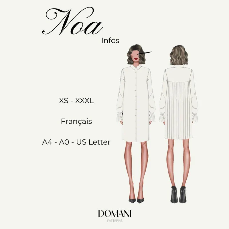 PATRON DE COUTURE PDF | Chemise & robe Noa | Domani Patterns | FRANÇAIS SEULEMENT