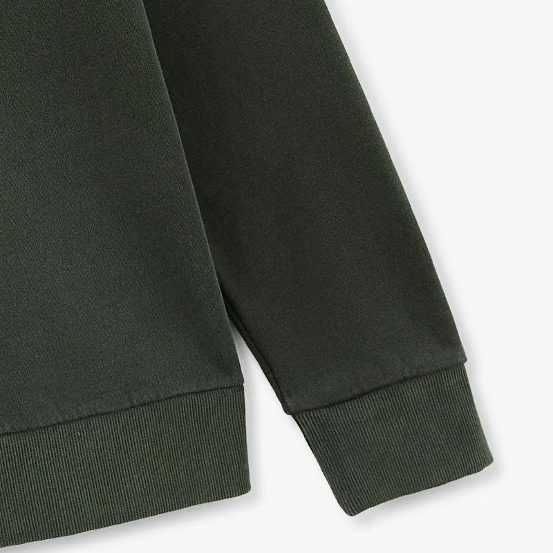 Sweat en coton avec col zippé vert anglais