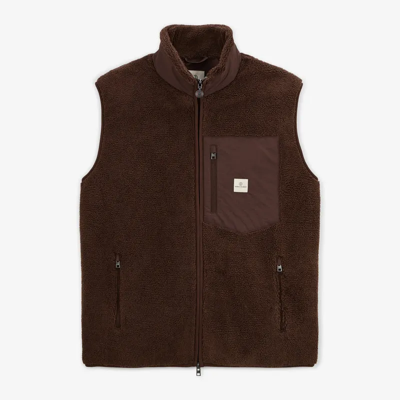 Gilet polaire sherpa sans manches marron Montréal SBPLAY