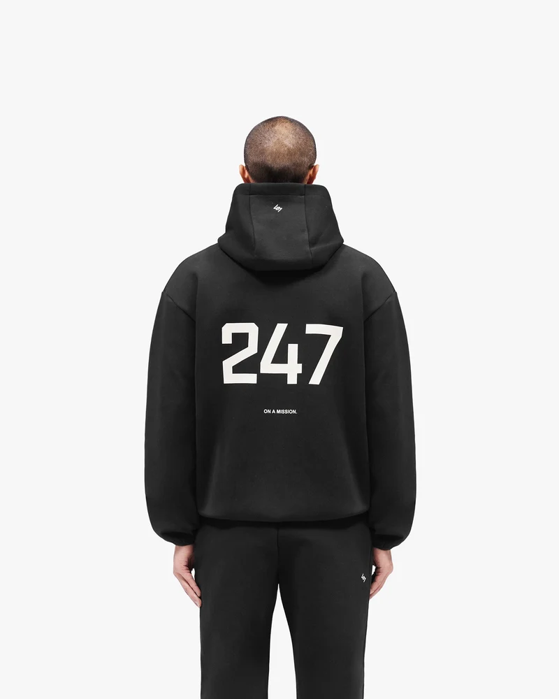 247 Form Zip Hoodie - Jet Black