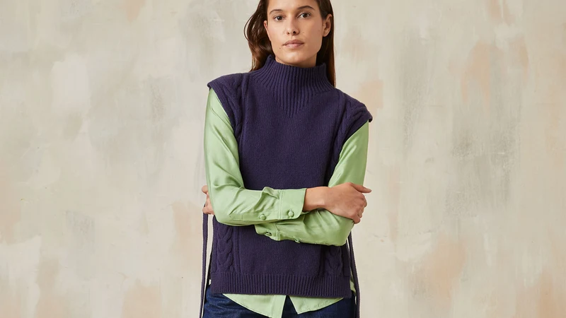 Pull sans manches Bleu profond