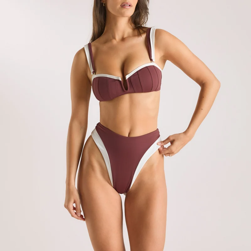 Haut de Bikini Bandeau Monaco - Prune