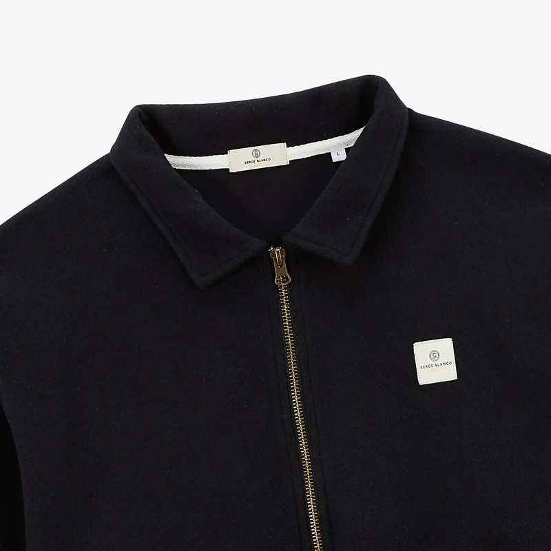 Sweat zippé avec col polo Souleman noir SBPLAY