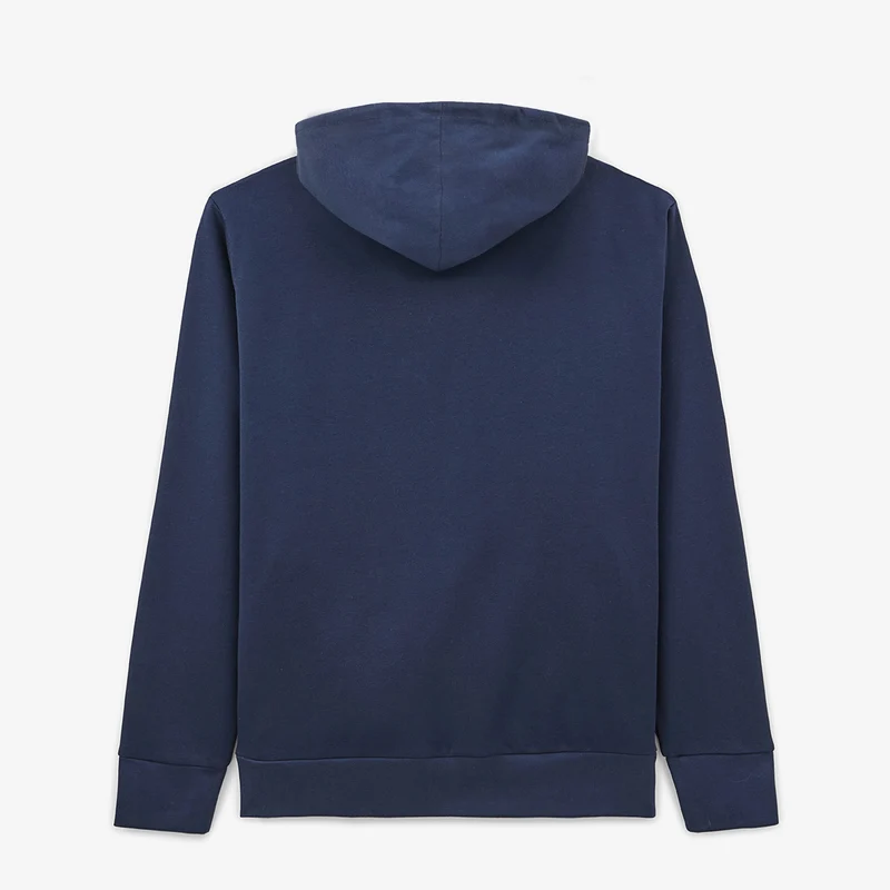 Sweat molleton à capuche en coton Sidney zippé bleu marine