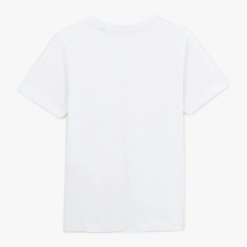 T-shirt manches courtes garçon à col rond en coton blanc