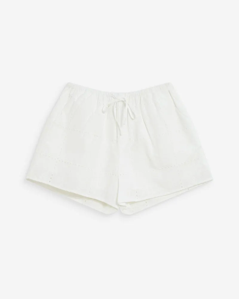 Short large en coton brodé poches italiennes white Wyler
