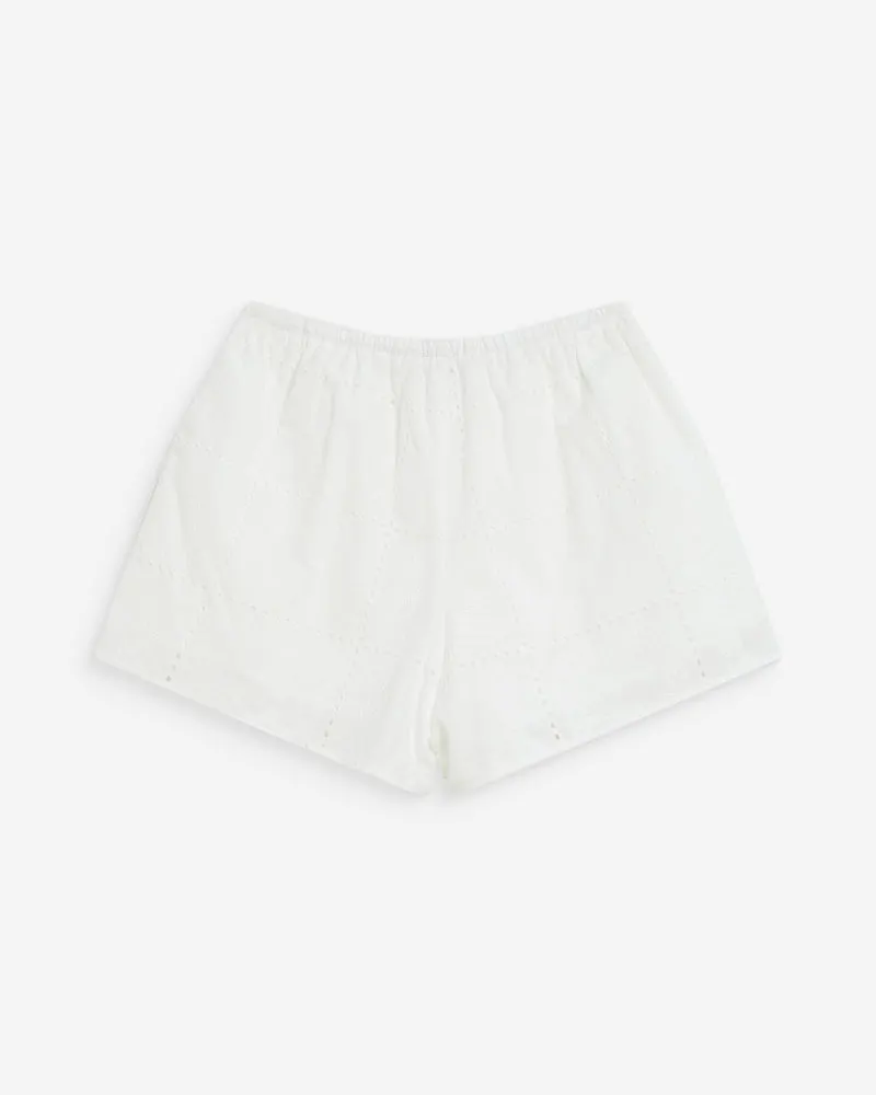 Short large en coton brodé poches italiennes white Wyler