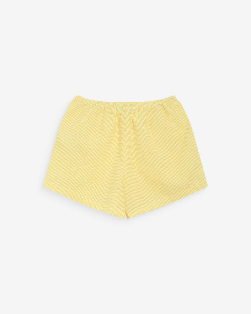 Short en coton à carreaux vichy jaune Waylen