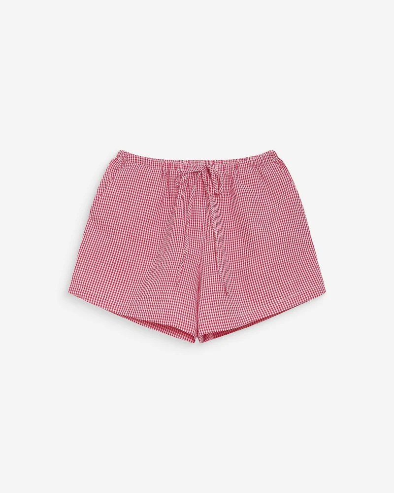 Short en coton à carreaux vichy rouge Waylen