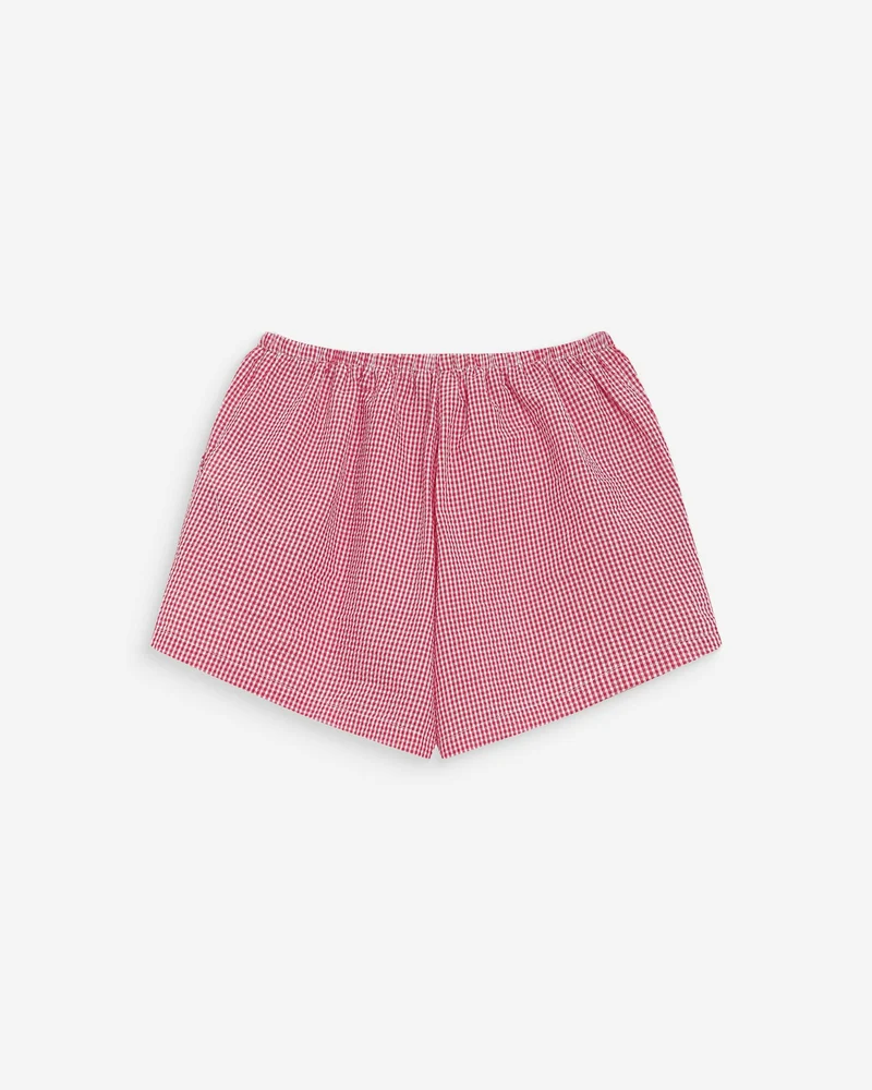 Short en coton à carreaux vichy rouge Waylen
