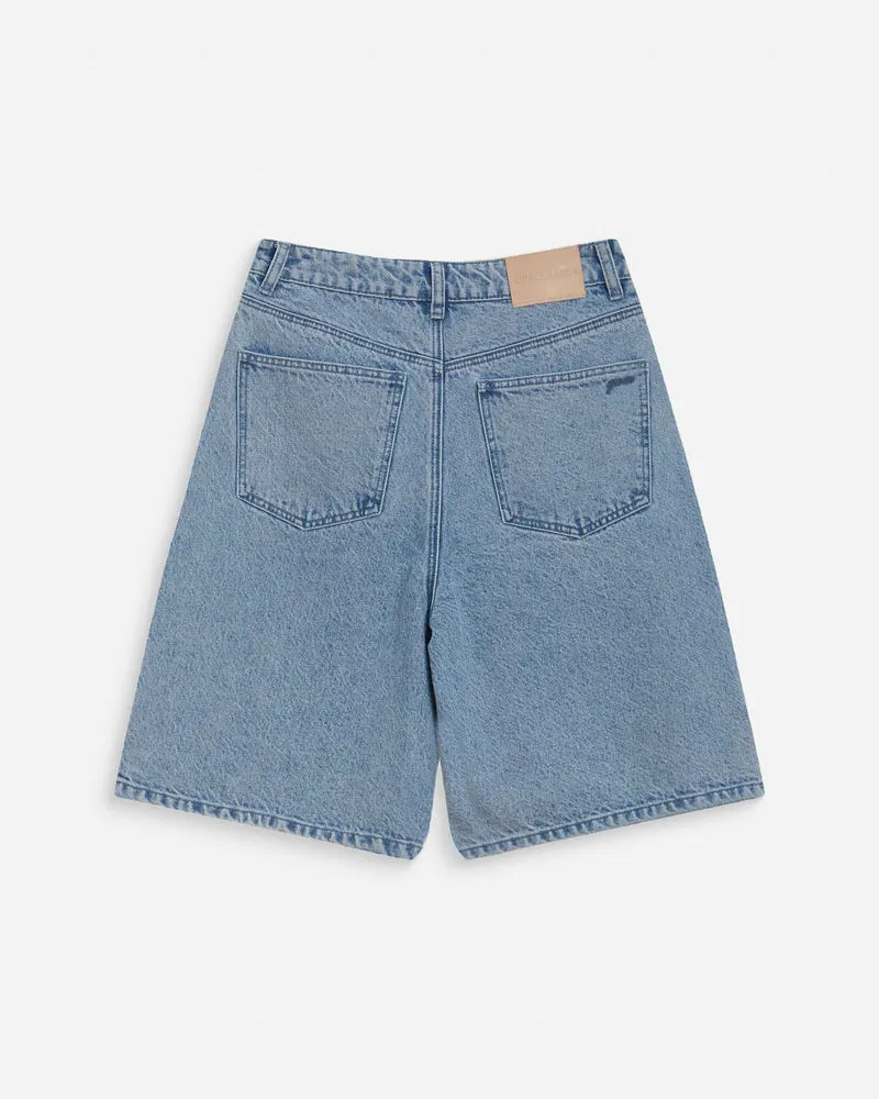 Bermuda long en jean taille haute skyblue Will