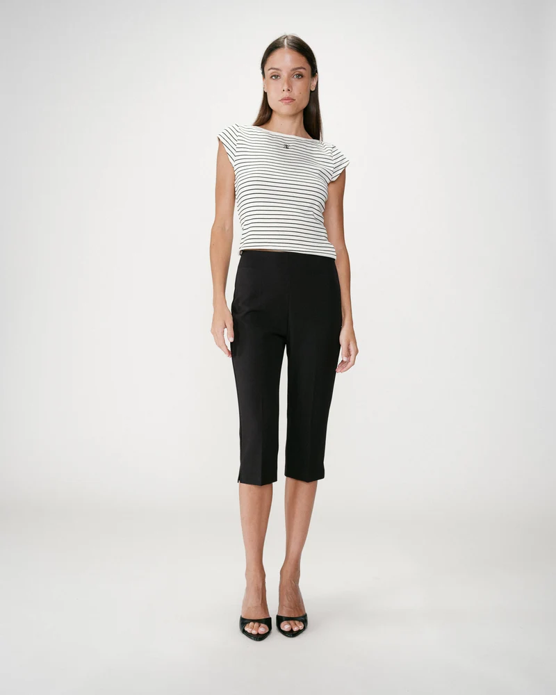 Pantalon capri ajusté 7/8e noir Where