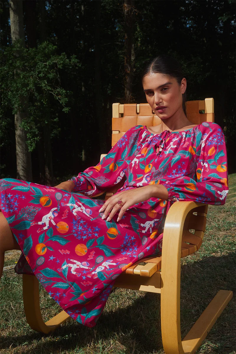 Robe Radieuse en soie Astro Tennis