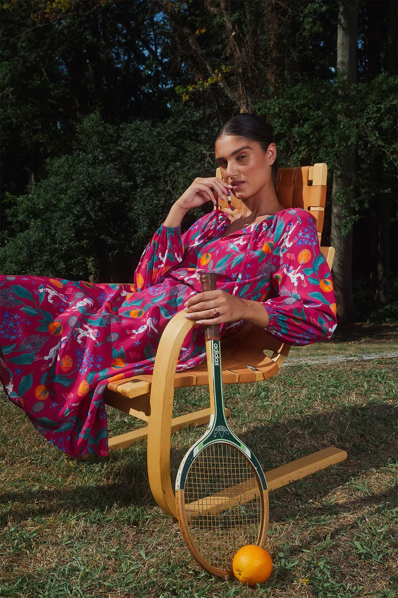 Robe Radieuse en soie Astro Tennis