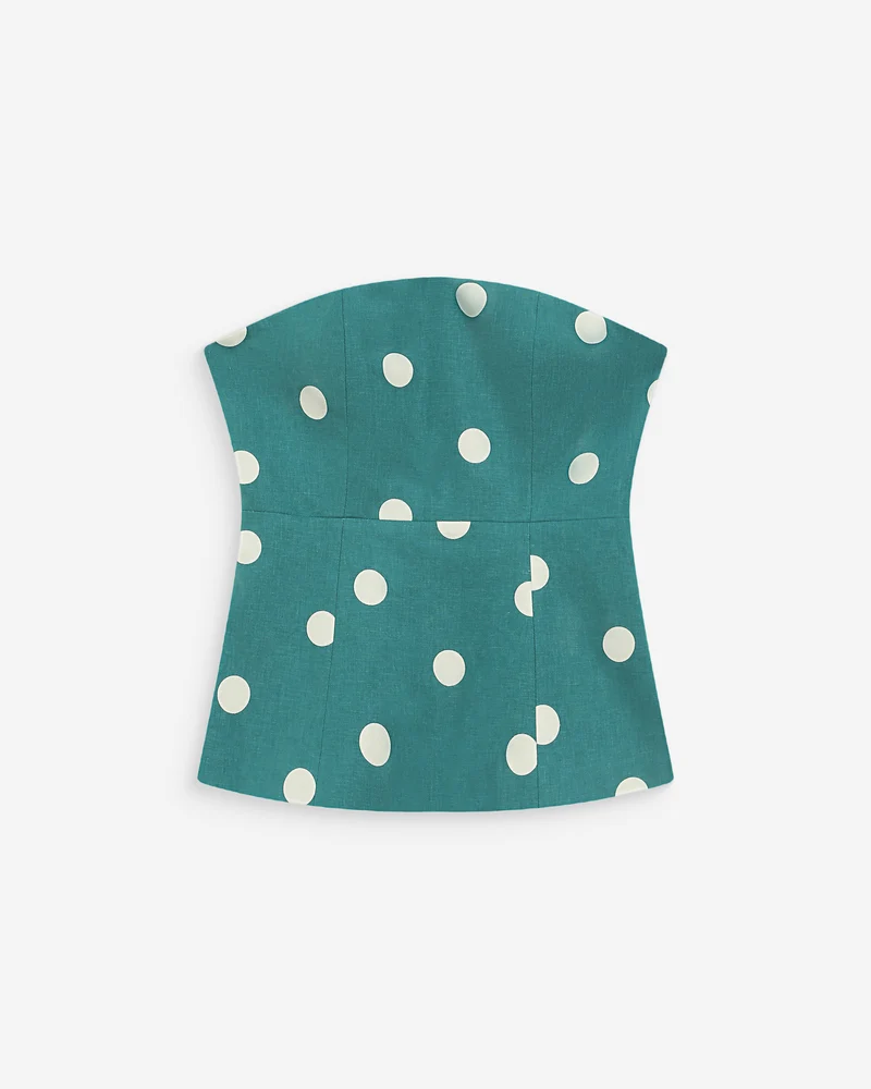 Bustier péplum à pois emeraude Wixie