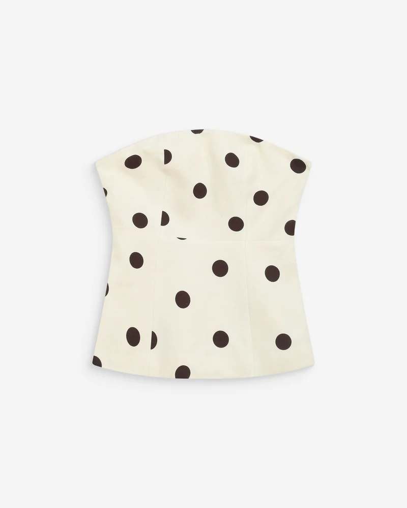 Bustier péplum à pois ecru Wixie