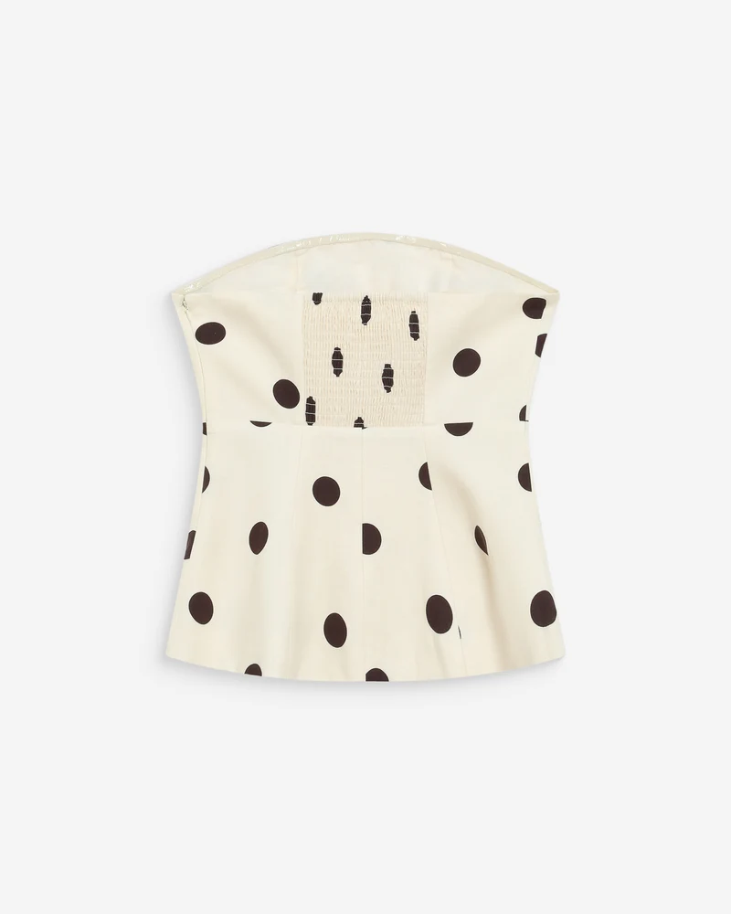 Bustier péplum à pois ecru Wixie
