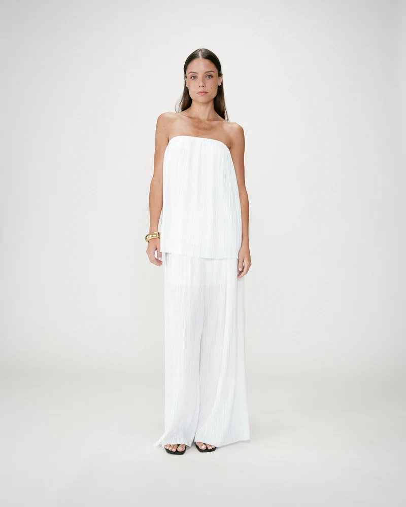 Top bustier plissé aérien ivoire West