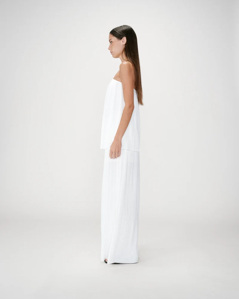 Top bustier plissé aérien ivoire West