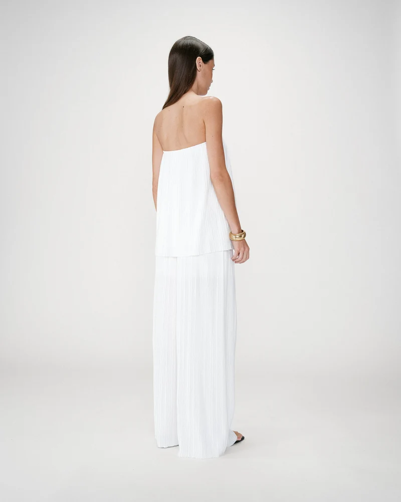 Top bustier plissé aérien ivoire West