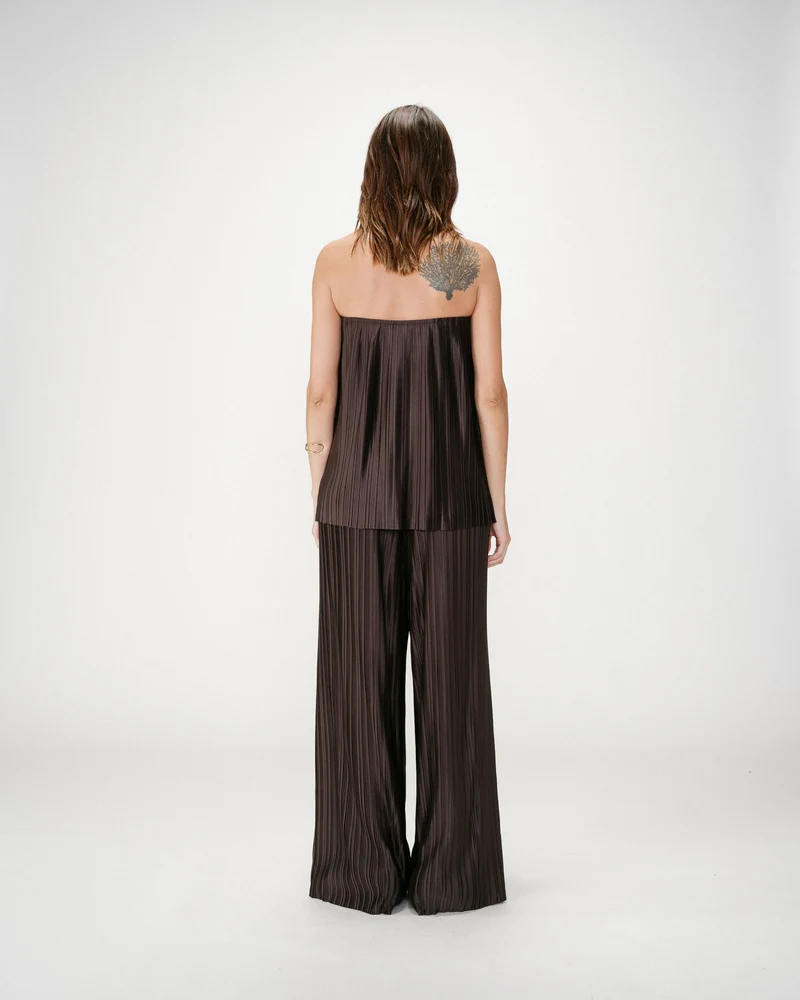 Top bustier plissé aérien chocolat West