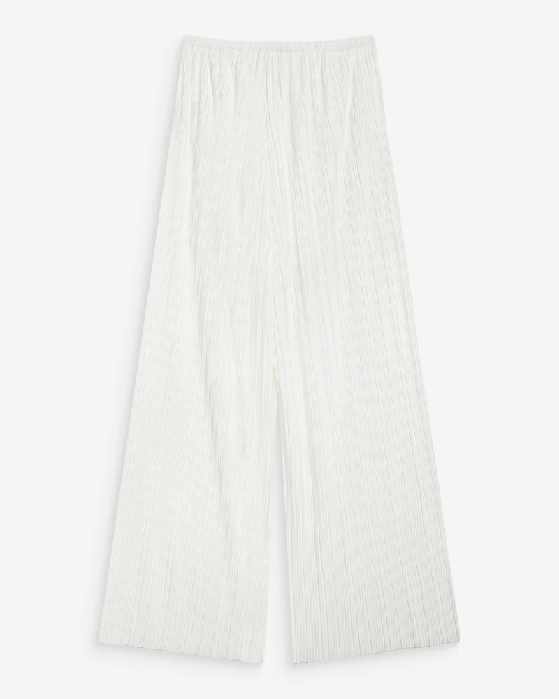 Pantalon large plissé taille réglable ivoire Wonka