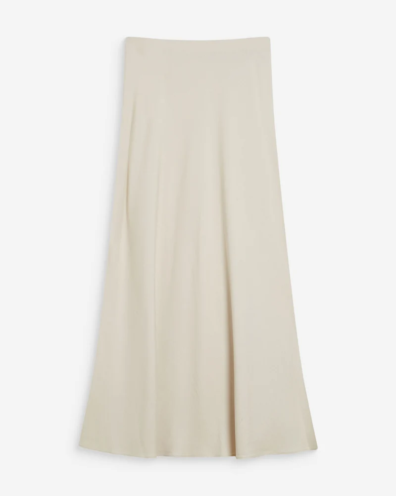Jupe longue évasée taille haute sable Winda
