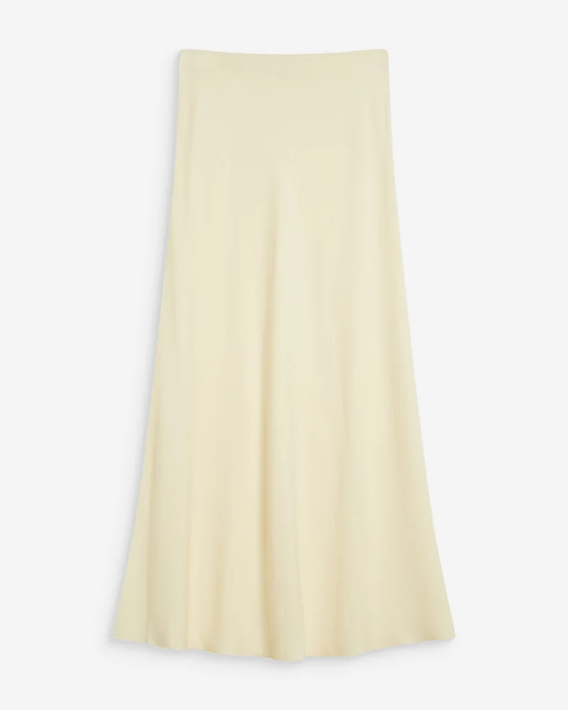 Jupe longue évasée taille haute jaune Winda