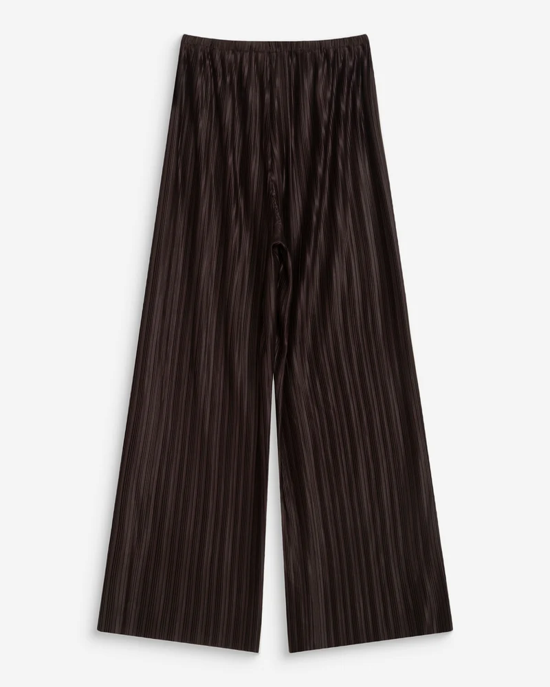 Pantalon large plissé taille réglable chocolat Wonka