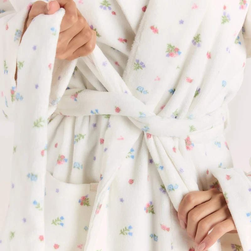 Peignoir - Blanc Floral